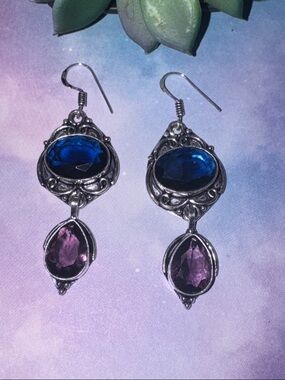 Silver London Blue Topaz Earrings